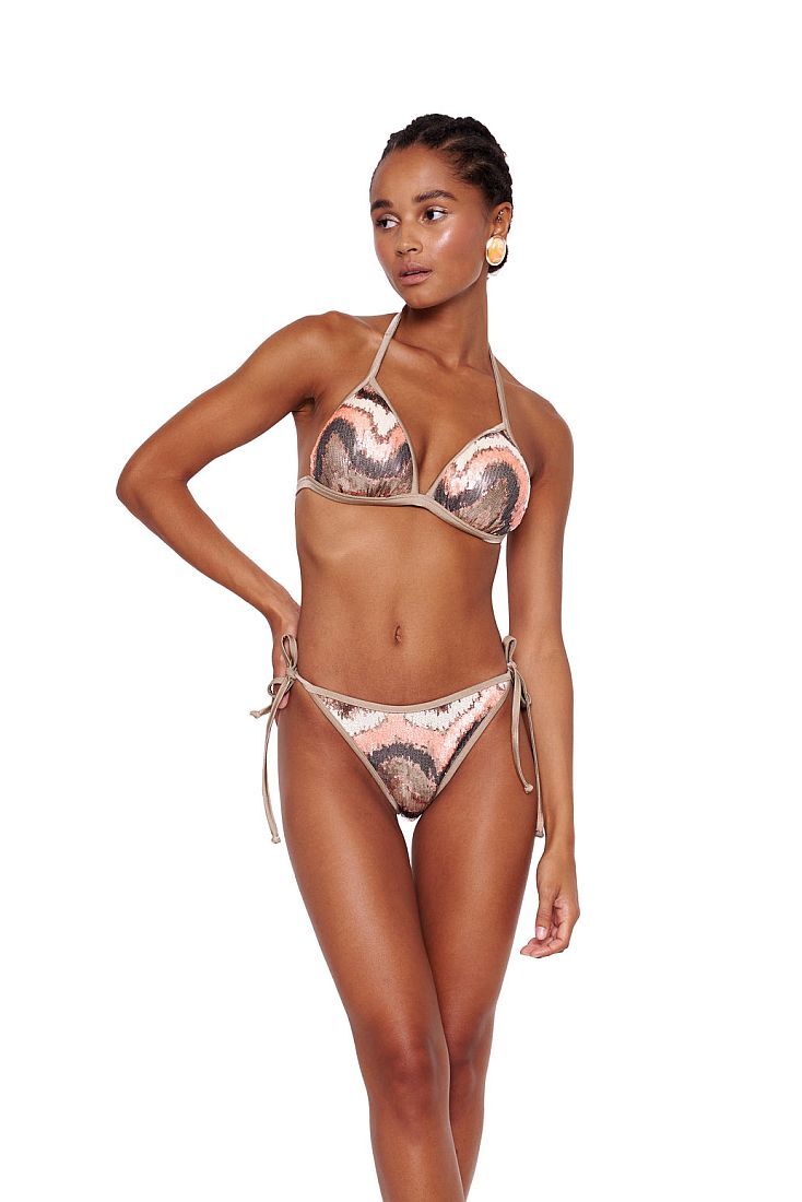 ΓΥΝΑΙΚΕΙΟ ΜΑΓΙΟ BIKINI TOP ΤΡΙΓΩΝΟ CUP B-C ΜΕ ΕΝΙΣΧΥΣΗ ΚΟΡΔΟΝΙΑ & ΠΟΛΥΧΡΩΜΕΣ ΠΑΓΙΕΤΕΣ-CHAMPAGNE COCKTAIL