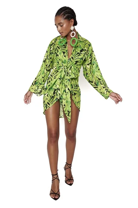 ΓΥΝΑΙΚΕΙΟ ΚΑΦΤΑΝΙ ΚΙΜΟΝΟ TROPICAL ΤΥΠΩΜΑ-GREEN PARTY