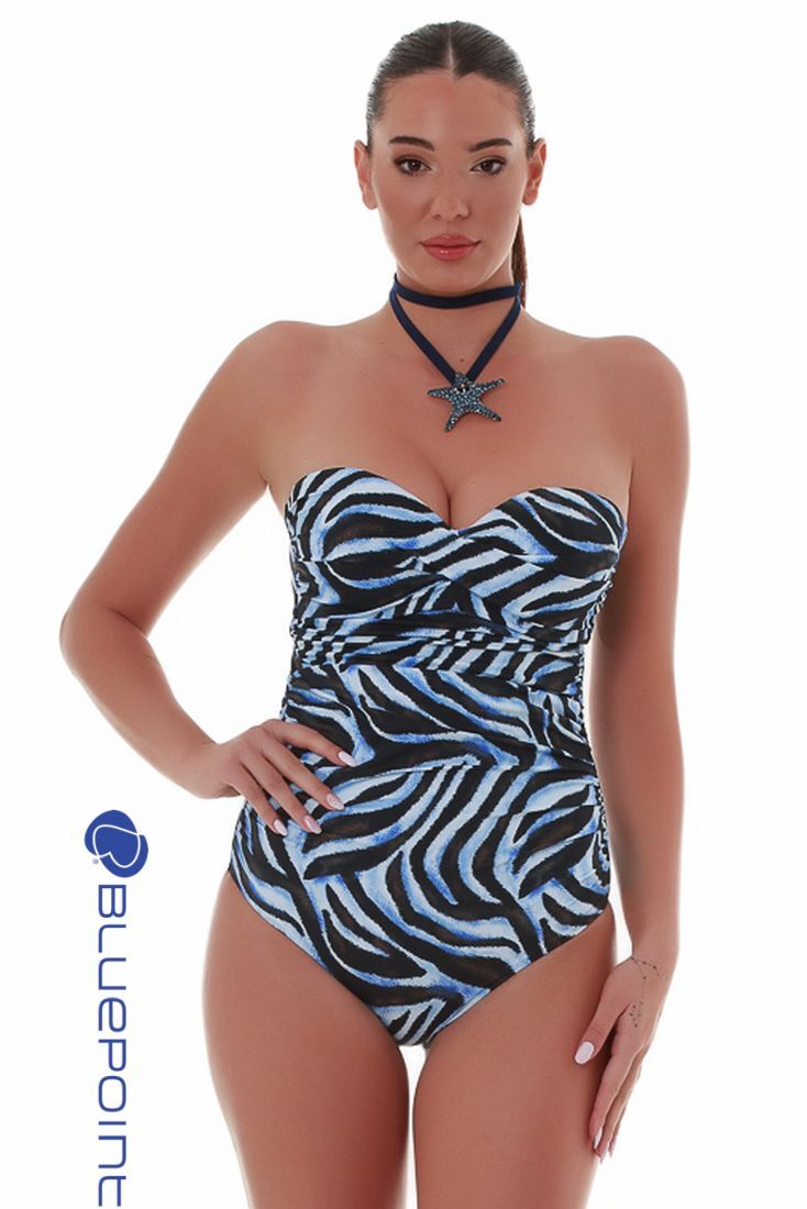 ΓΥΝΑΙΚΕΙΟ ΜΑΓΙΟ ΟΛΟΣΩΜΟ STRAPLESS ΝΤΡΑΠΕ CUP D ΜΕ ΧΡΩΜΑΤΙΣΤΟ ANIMAL ZEBRA ΤΥΠΩΜΑ & ΜΠΑΝΕΛΑ-SAFARI CHIC