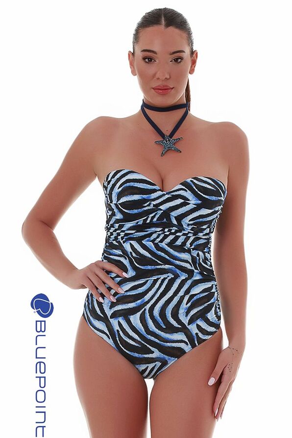 ΓΥΝΑΙΚΕΙΟ ΜΑΓΙΟ ΟΛΟΣΩΜΟ STRAPLESS ΝΤΡΑΠΕ CUP D ΜΕ ΧΡΩΜΑΤΙΣΤΟ ANIMAL ZEBRA ΤΥΠΩΜΑ & ΜΠΑΝΕΛΑ-SAFARI CHIC