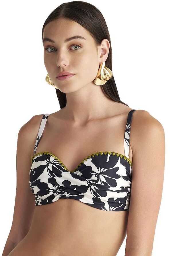 ΓΥΝΑΙΚΕΙΟ BIKINI TOP STRAPLESS CUP D ΜΕ ΕΝΙΣΧΥΣΗ ΜΠΑΝΕΛΑ ΣΙΛΙΚΟΝΗ & FLORAL ΤΥΠΩΜΑ-TRIBAL JUNGLE