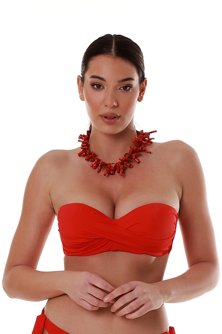 ΓΥΝΑΙΚΕΙΟ ΜΑΓΙΟ BIKINI TOP STRAPLESS ΝΤΡΑΠΕ CUP D ΜΟΝΟΧΡΩΜΟ ΜΕ ΑΠΟΣΠΩΜΕΝΕΣ ΤΙΡΑΝΤΕΣ ΜΠΑΝΕΛΑ ΚΑΙ ΣΙΛΙΚΟΝΗ ΣΤΗΡΙΞΗΣ-SOLIDS