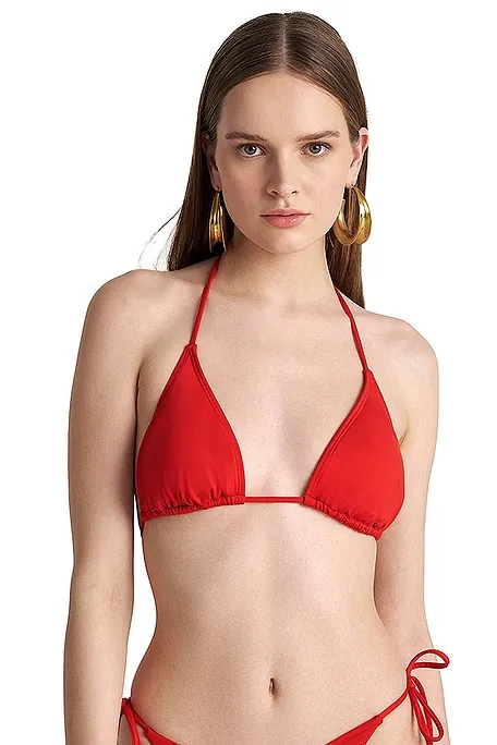 ΓΥΝΑΙΚΕΙΟ ΜΑΓΙΟ BIKINI TOP ΤΡΙΓΩΝΟ MONOΧΡΩΜΟ ΜΕ ΚΟΡΔΟΝΙΑ-SOLIDS