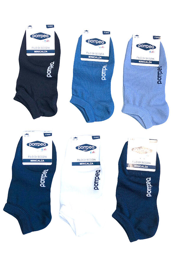 6-PACK MATTEO KIDS MERCERIZED COTTON LOW-CUT SOCKS PLAIN
