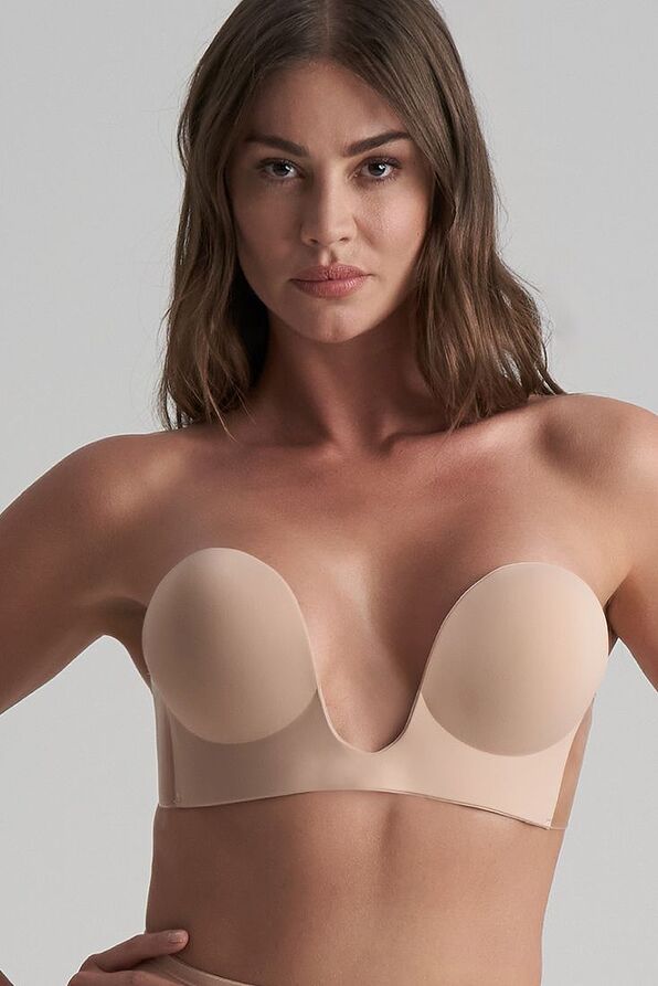 BYE BRA HYPOALLERGENIC STRAPLESS PLUNGE ADHESIVE BRA BACKLESS SEAMLESS & INVISIBLE-SEAMLESS U-STYLE
