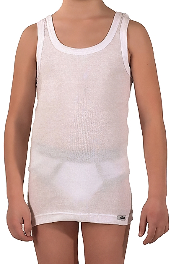 STRETCH COTTON WIDE SHOULDER TANK TOP FOR BOYS