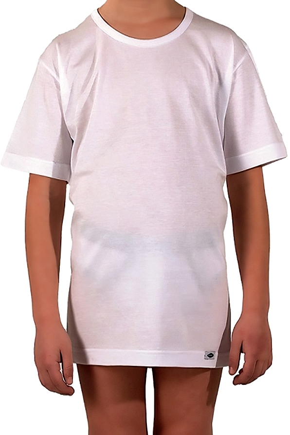 STRETCH COTTON ROUND NECK T-SHIRT FOR BOYS