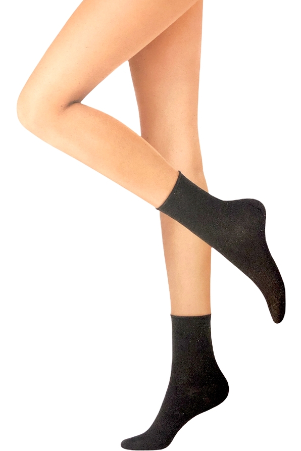 DCZ-CASUAL WOMAN COTTON SOCKS PLAIN ROLL-UP BAND