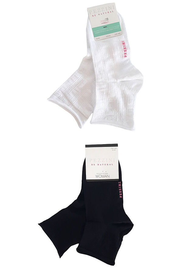 PEZZINI WOMEN MERCERIZED COTTON SOCKS WITH MOTIF