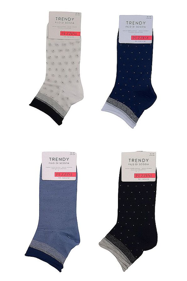 WOMAN COTTON FASHION SOCKS WITH DOTS PATERN AND LUREX