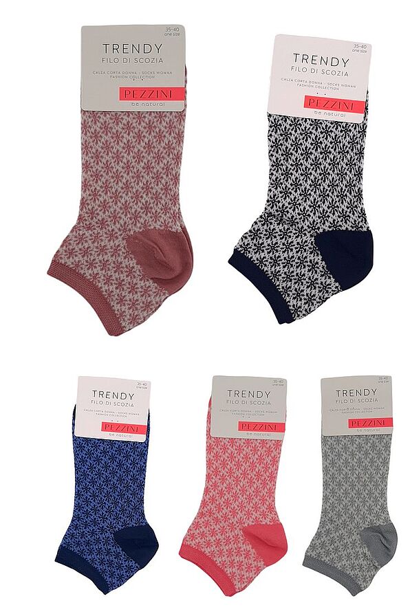 WOMAN COTTON FASHION SOCKS WITH FLORAL PATERN