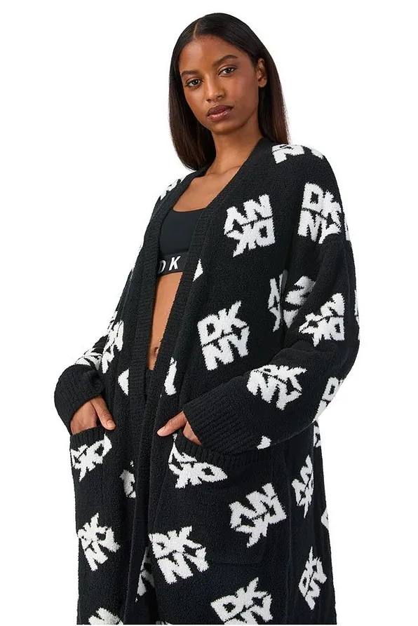 DKNY ΓΥΝΑΙΚΕΙΑ ΖΑΚΕΤΑ ΜΠΟΥΚΛΕ ΜΕ ΡΙΜΠ ΛΕΠΤΟΜΕΡΕΙΕΣ & ΤΣΕΠΕΣ-STAND OUT & COZY UP