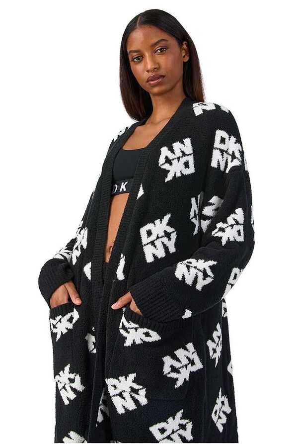 DKNY ΓΥΝΑΙΚΕΙΑ ΖΑΚΕΤΑ ΜΠΟΥΚΛΕ ΜΕ ΡΙΜΠ ΛΕΠΤΟΜΕΡΕΙΕΣ & ΤΣΕΠΕΣ-STAND OUT & COZY UP