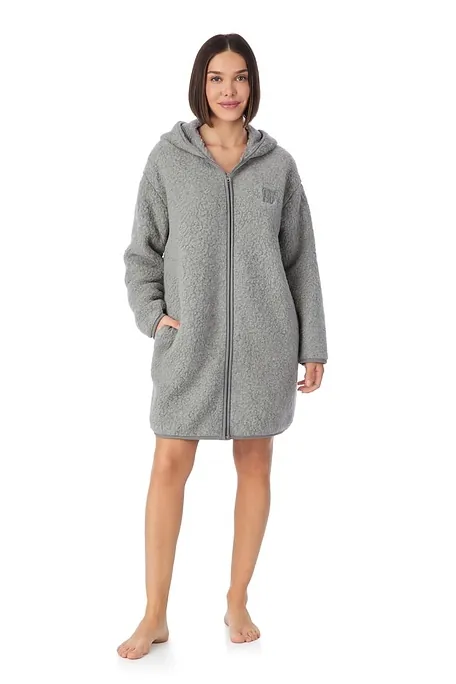 DKNY ΤΖΑΚΕΤ FLEECE SHERPA ΜΕ ΦΕΡΜΟΥΑΡ ΚΟΥΚΟΥΛΑ & ΤΣΕΠΕΣ-CHILL IN STYLE