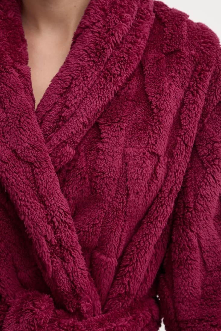 DKNY ΓΥΝΑΙΚΕΙΑ ΜΑΚΡΙΑ FLEECE ΡΟΜΠΑ ΣΤΑΥΡΩΤΗ