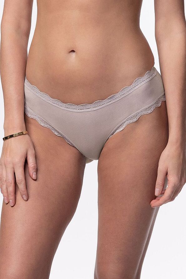 WOMAN CLASSIC HIPSTER OF ORGANIC COTTON WITH SCALLOPED LACE - CALI-2PP