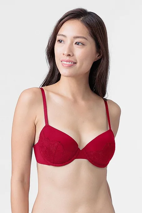 2-PACK ΓΥΝΑΙΚΕΙΟ ΜΠΑΛΚΟΝΕ ΣΟΥΤΙΕΝ 3/4 CUP ΜΕ ΕΛΑΦΡΙΑ ΕΝΙΣΧΥΣΗ ΜΠΑΝΕΛΑ ΚΑΙ FLORAL ΔΑΝΤΕΛΑ - ARA-2PP DEMI