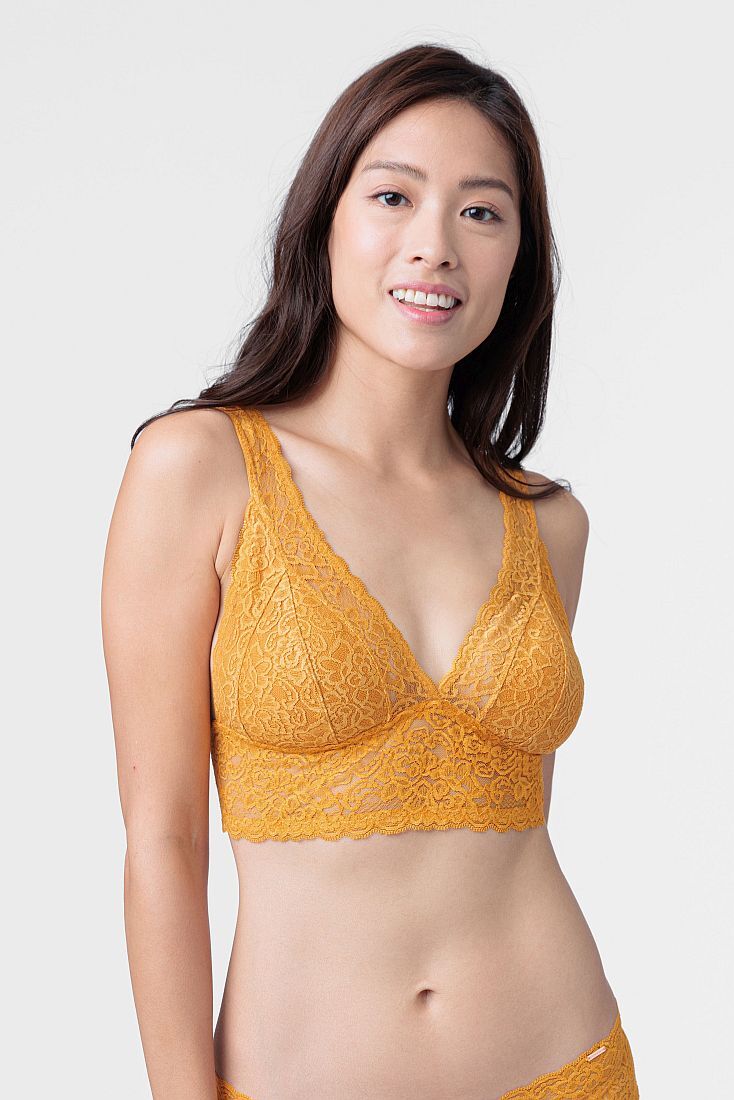 2-PACK ΓΥΝΑΙΚΕΙΟ ΣΟΥΤΙΕΝ BRALETTE ΓΙΑ CUP Β-Ε ΧΩΡΙΣ ΜΠΑΝΕΛΑ ΜΕ ΑΠΟΣΠΩΜΕΝΗ ΕΝΙΣΧΥΣΗ ΚΑΙ FLORAL ΔΑΝΤΕΛΑ - LANA-2PP