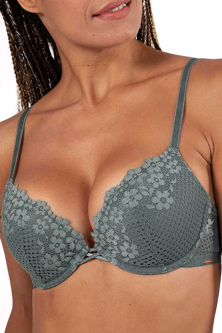 ADORE DEMI ΣΟΥΤΙΕΝ PUSH UP 3/4 CUP ΜΕ ΔΙΑΤΡΥΤΗ ΔΑΝΤΕΛΑ ΚΑΙ ΜΠΑΝΕΛΑ