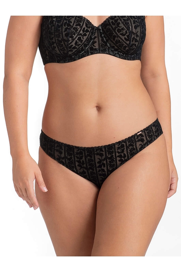 VINE BRAZILIAN ΓΥΝΑΙΚΕΙΟ ΣΛΙΠ BRAZIL ΜΕ ΣΧΕΔΙΟ FLOCK FLOREAL ΚΑΙ PLUS SIZE