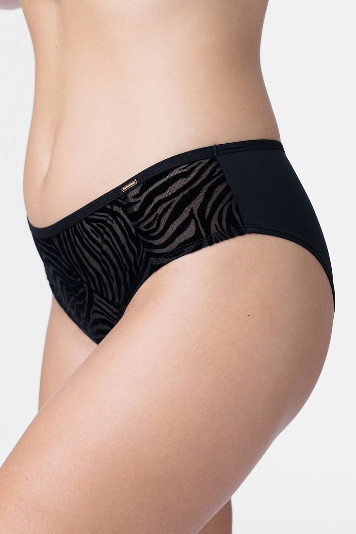 ΓΥΝΑΙΚΕΙΟ ΣΛΙΠ ΠΑΡΤΟ HIPSTER ΑΠΌ ΜΙΚΡΟΪΝΑ ΜΕ ΦΛΟΚ ΒΕΛΟΥΤΕ ANIMAL ΖΕΒΡΕ ΤΟΥΛΙΝΟ ΣΧΕΔΙΟ - SONDER CHEEKY HIPSTER