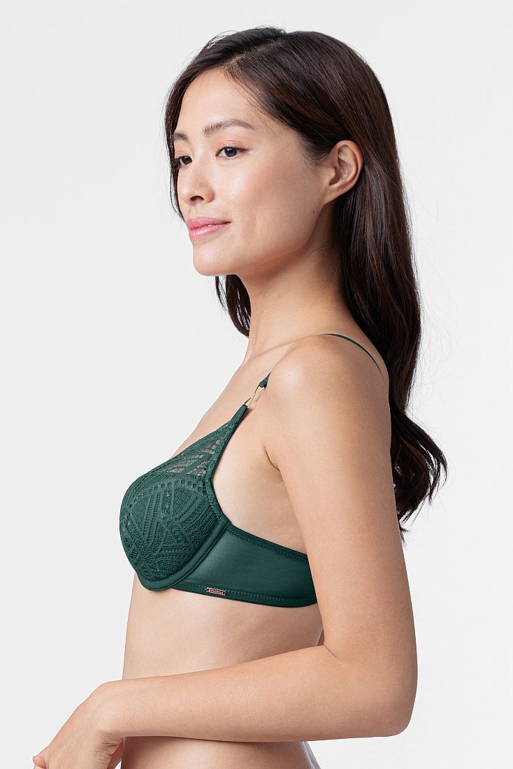 ΓΥΝΑΙΚΕΙΟ ΣΟΥΤΙΕΝ 3/4 CUP ΧΑΜΗΛΟ ΝΤΕΚΟΛΤΕ ΜΕ ΡΑΜΜΕΝΗ ΕΝΙΣΧΥΣΗ ΜΠΑΝΕΛΑ ΚΑΙ ΓΕΩΜΕΤΡΙΚΗ ΔΑΝΤΕΛΑ - NOORI PLUNGE