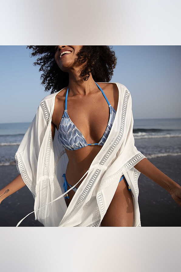 CETARA COVER_UP WOMAN WOVEN OF VISCOSE WITH CORD BELT ON WAIST FOR SIZES XS-M