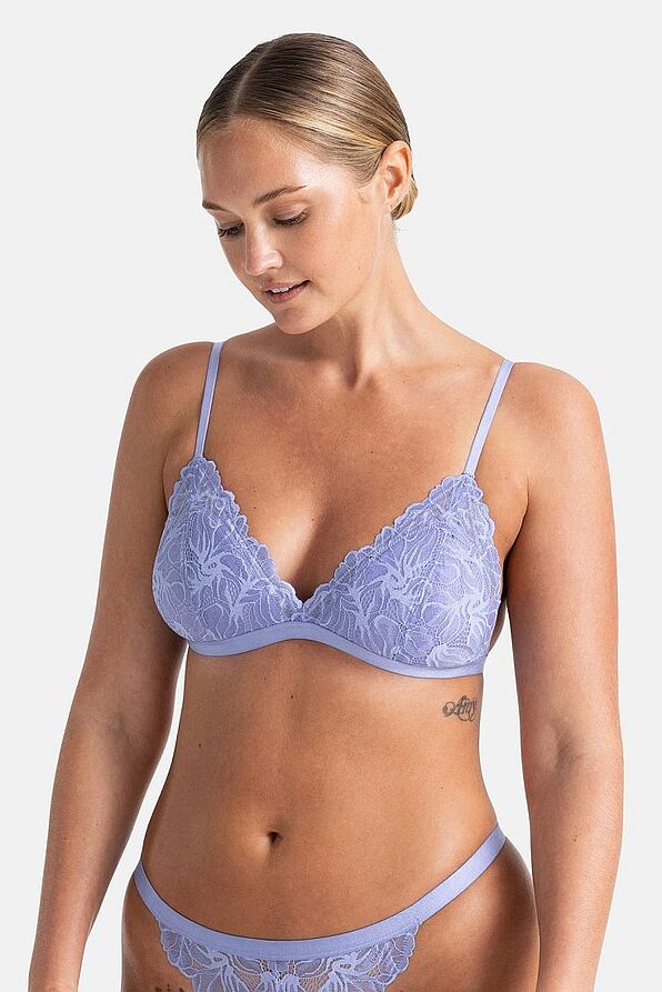 2-PACK ΓΥΝΑΙΚΕΙΟ BRALETTE 3/4 CUP ΧΩΡΙΣ ΜΠΑΝΕΛΑ ΜΕ ΕΛΑΦΡΙΑ ΑΠΟΣΠΩΜΕΝΗ ΕΝΙΣΧΥΣΗ ΚΑΙ FLORAL ΔΑΝΤΕΛΑ - TRISHA-2PP