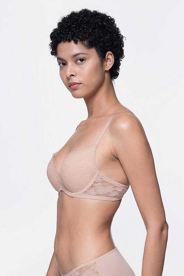 RUE-2PP 2-PACK ΓΥΝΑΙΚΕΙΟ ΣΟΥΤΙΕΝ PUSH-UP ECO LINE FLORAL ΔΑΝΤΕΛΑ ΒΑΘΥ ΝΤΕΚΟΛΤΕ 3/4 CUP ΜΕ ΜΠΑΝΕΛΑ