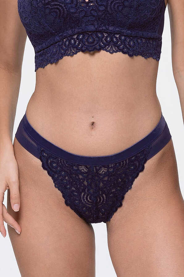 HANNAH ΓΥΝΑΙΚΕΙΟ ΣΛΙΠ BIKINI ΜΕ ΑΝΑΓΛΥΦΗ ΒΕΛΟΥΔΙΝΗ ΔΑΝΤΕΛΑ ΚΑΙ ΔΙΑΦΑΝΕΙΑ