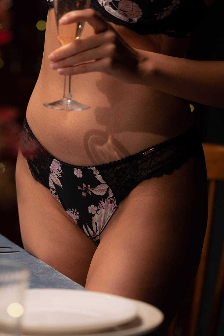 AMARYLLIS ΓΥΝΑΙΚΕΙΟ ΣΛΙΠ BIKINI FLORAL ΜΕ ΔΑΝΤΕΛΑ