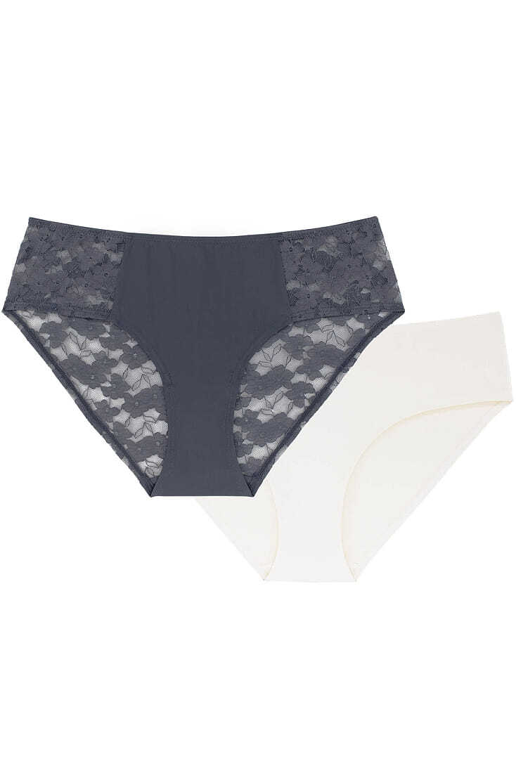 ANIKA-2PP 2-PACK ΓΥΝΑΙΚΕΙΟ ΣΛΙΠ HIPSTER ECO LINE FLORAL ΔΑΝΤΕΛΑ