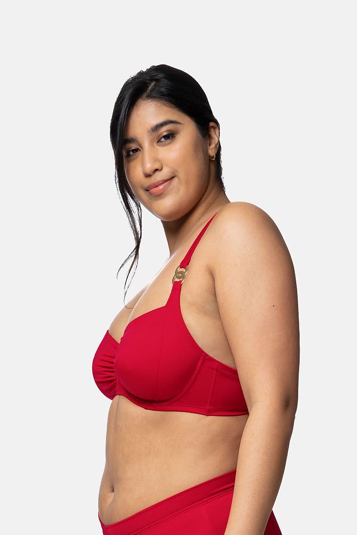 OPIO CURVES NON PADDED ΓΥΝΑΙΚΕΙΟ ΜΑΓΙΟ BIKINI TOP 3/4 CUP ΜΟΝΟΧΡΩΜΟ ΧΩΡΙΣ ΕΝΙΣΧΥΣΗ ΜΕ ΜΠΑΝΕΛΑ