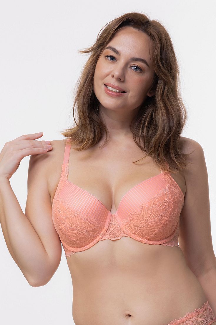 KARLY-2PP DEMI 2-PACK WOMAN CURVES BRA BALCONETTE LIGHT PADDED WIRED WITH FLORAL LACE