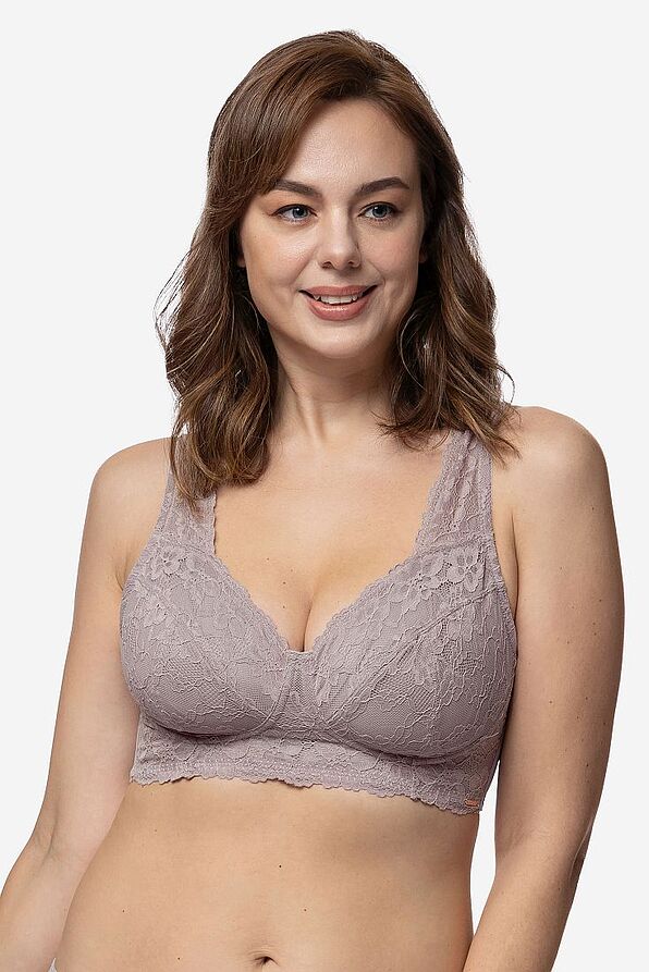 WOMAN NON PADDED BRALETTE WIRELESS FULL COVERAGE HIGH SIDE SUPPORT WITH LACE COVERS UP CUP E - AINA