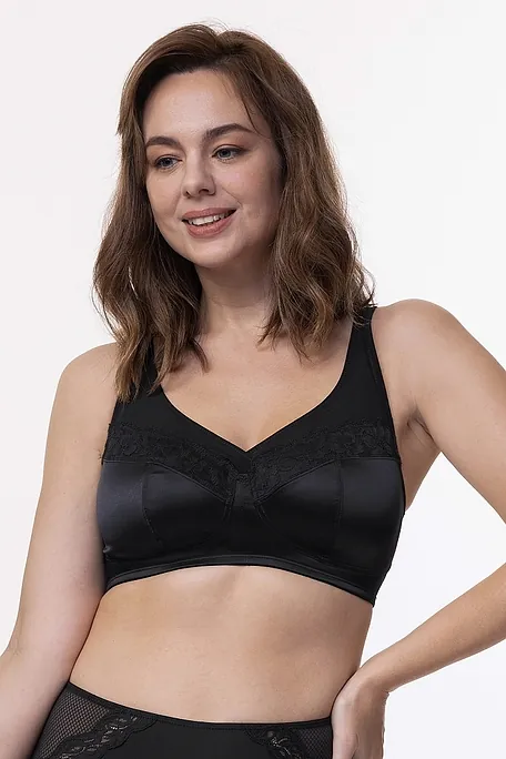 WOMAN MINIMIZER BRA FULL CUP NON PADDED WIRELESS PLAIN WITH LACE TRIMMING DETAILS - TEAGAN