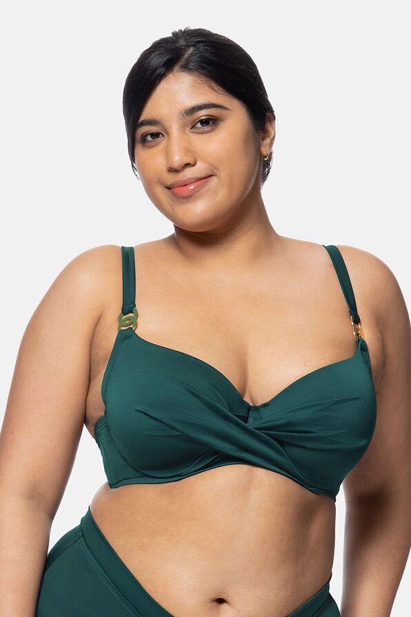 OPIO CURVES WOMAN BIKINI TOP 3/4 CUP LIGHT PADDED PLAIN WITH HIDDEN WIRE