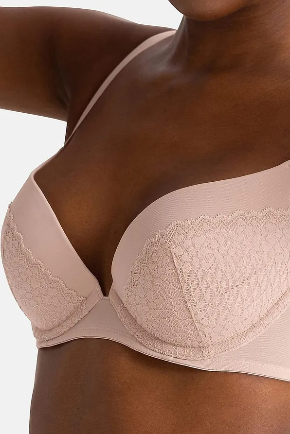 2-PACK ΓΥΝΑΙΚΕΙΟ PUSH UP ΣΟΥΤΙΕΝ 3/4 CUP ΑΠΌ ΜΙΚΡΟΪΝΑ ΜΕ ΜΠΑΝΕΛΑ ΕΝΙΣΧΥΣΗ ΚΑΙ ΔΑΝΤΕΛΑ ΜΕ ORGANIC ΣΧΕΔΙΟ - AMORA-2PP