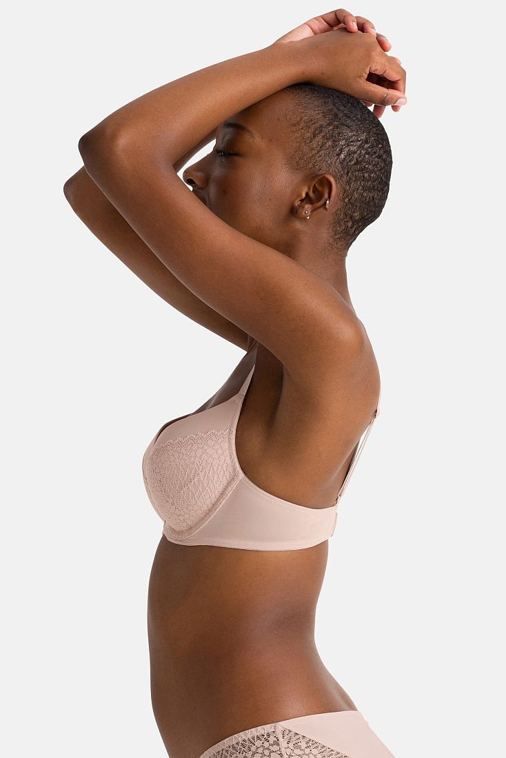 2-PACK ΓΥΝΑΙΚΕΙΟ PUSH UP ΣΟΥΤΙΕΝ 3/4 CUP ΑΠΌ ΜΙΚΡΟΪΝΑ ΜΕ ΜΠΑΝΕΛΑ ΕΝΙΣΧΥΣΗ ΚΑΙ ΔΑΝΤΕΛΑ ΜΕ ORGANIC ΣΧΕΔΙΟ - AMORA-2PP