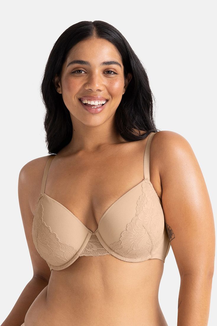 2-PACK ΓΥΝΑΙΚΕΙΟ ΣΟΥΤΙΕΝ CURVES 3/4 CUP ΜΕ ΕΛΑΦΡΙΑ ΕΝΙΣΧΥΣΗ ΚΑΙ FLORAL ΔΑΝΤΕΛΑ  - MELANIE-2PP