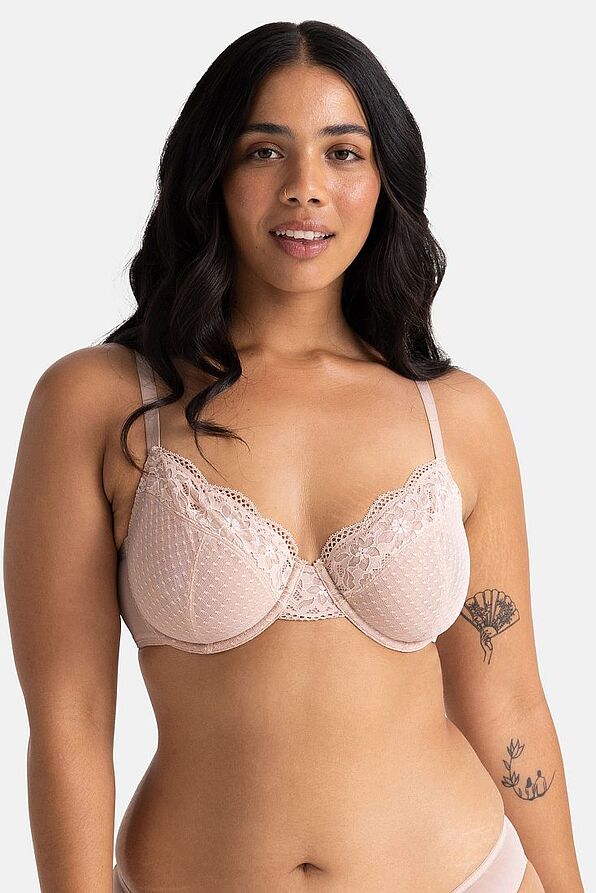 2-PACK WOMAN CURVES BRA FULL CUP NON PADDED WIRED WITH LEAFY LACE - SIERRA-2PP