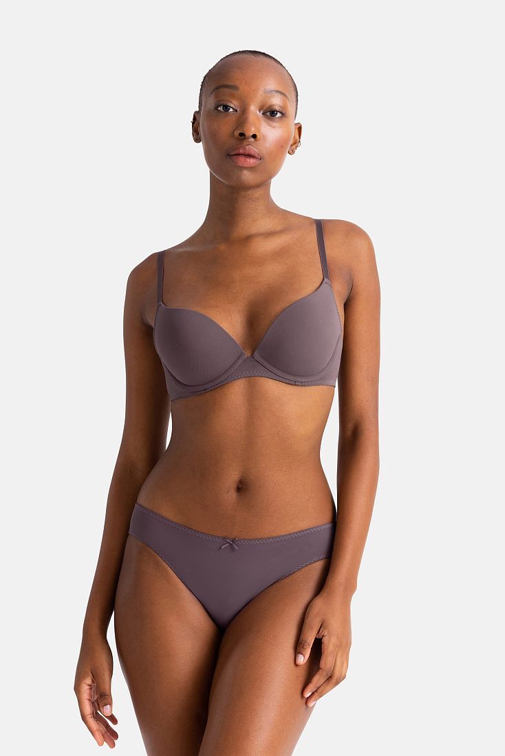 2-PACK ΓΥΝΑΙΚΕΙΟ BIKINI SLIP ΑΠΌ ΜΙΚΡΟΪΝΑ ΚΑΙ ΔΑΝΤΕΛΑ ΜΕ ORGANIC ΣΧΕΔΙΟ - AMORA-2PP