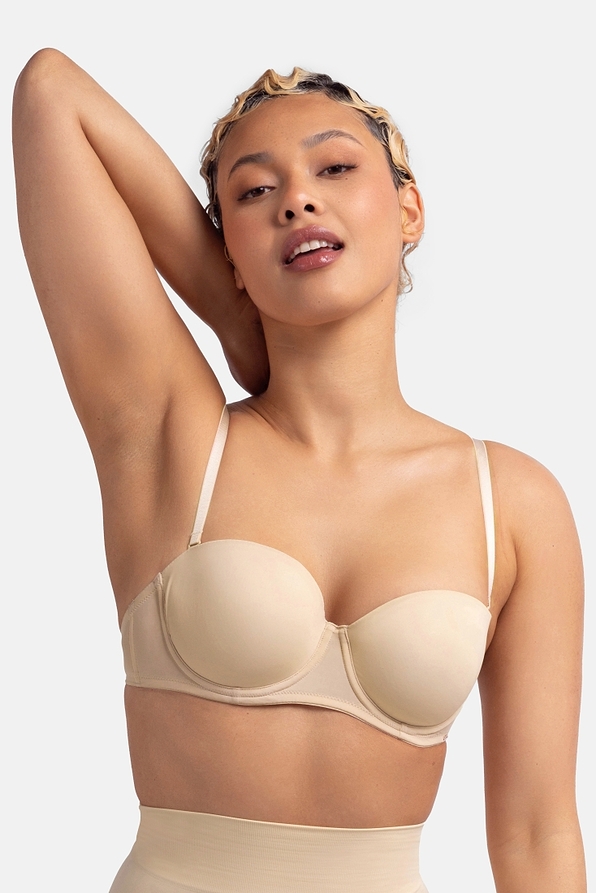 WOMAN MULTIWAY STRAPLESS BRA WITH LOW BACK-MICHELLE SOLUTION LIGHT PADDED BANDEAU