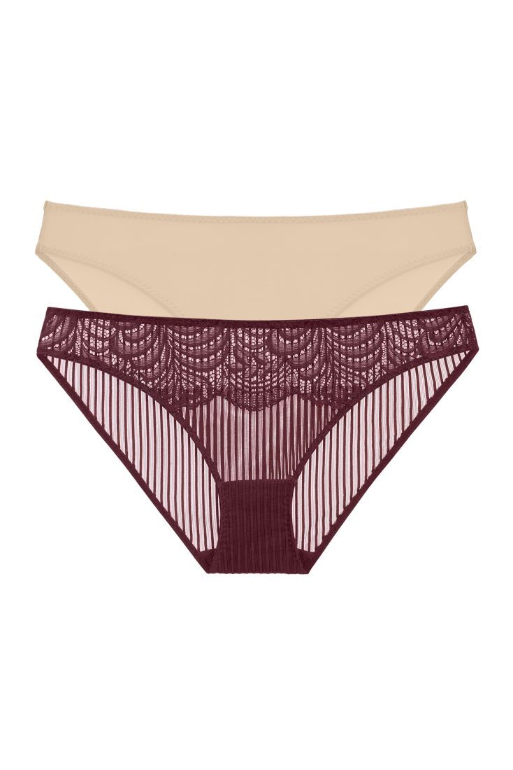 2-PACK ΓΥΝΑΙΚΕΙΟ BIKINI ΣΛΙΠ ΚΑΝΟΝΙΚΗΣ ΠΙΣΩ ΚΑΛΥΨΗΣ ΜΕ ΡΙΓΕ ΔΙΑΦΑΝΕΙΑ & ΔΑΝΤΕΛΑ-EMERSYN-2PP BRIEF