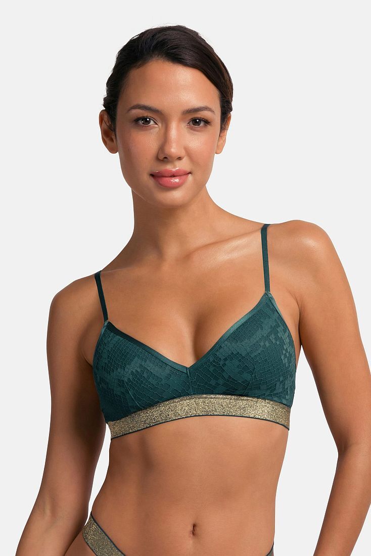 2-PACK ΓΥΝΑΙΚΕΙΟ BRALETTE 3/4 CUP ME LUREX Ή ΛΑΜΠΕΡΗ ΜΠΑΣΚΑ ΑΠΟΣΠΩΜΕΝΗ ΕΝΙΣΧΥΣΗ ΧΩΡΙΣ ΜΠΑΝΕΛΑ - VERA-2PP