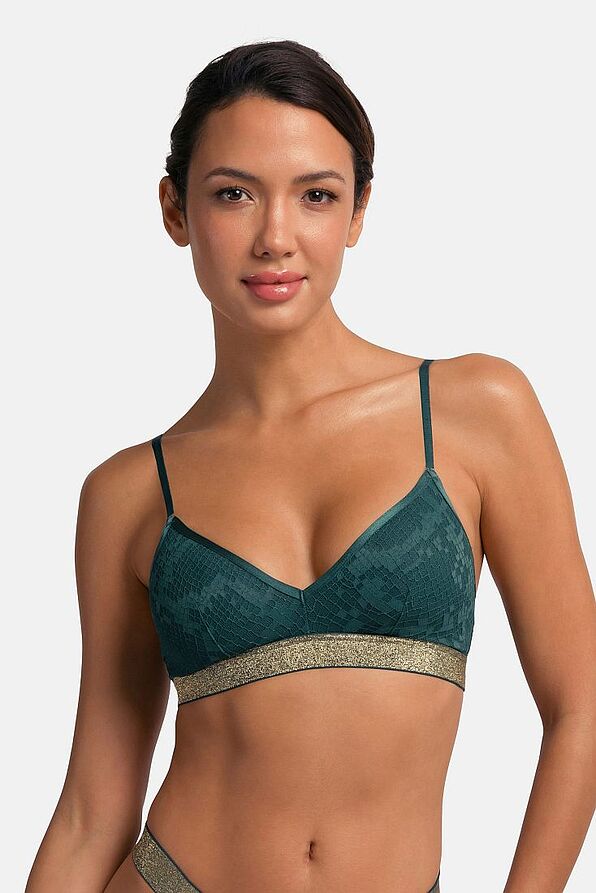 2-PACK WOMAN LIGHT PADDED WIRELESS BRALETTE WITH JACQUARD MESH & LUREX OR SHINY ELASTIC - VERA-2PP