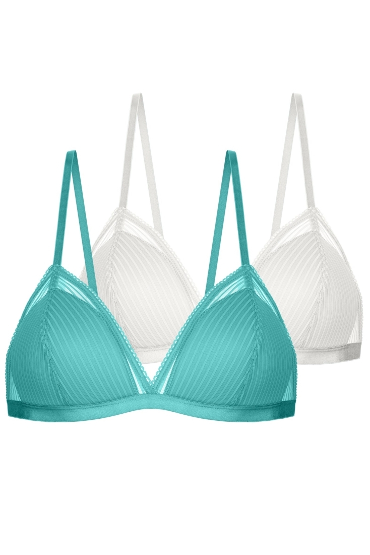 2-PACK ΓΥΝΑΙΚΕΙΟ BRALETTE CUP B-C ΧΩΡΙΣ ΜΠΑΝΕΛΑ ΜΕ ΕΛΑΦΡΙΑ ΕΝΙΣΧΥΣΗ & ΡΙΓΕ ΔΙΑΦΑΝΕΙΑ-LAMINA-2PP BRALETTE