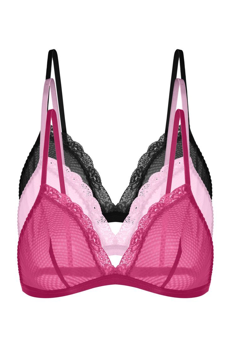 3-PACK ΣΟΥΤΙΕΝ BRALETTE CUP B-C ΧΩΡΙΣ ΕΝΙΣΧΥΣΗ & ΜΠΑΝΕΛΑ ΜΕ ΔΙΑΦΑΝΕΙΑ-MISHA