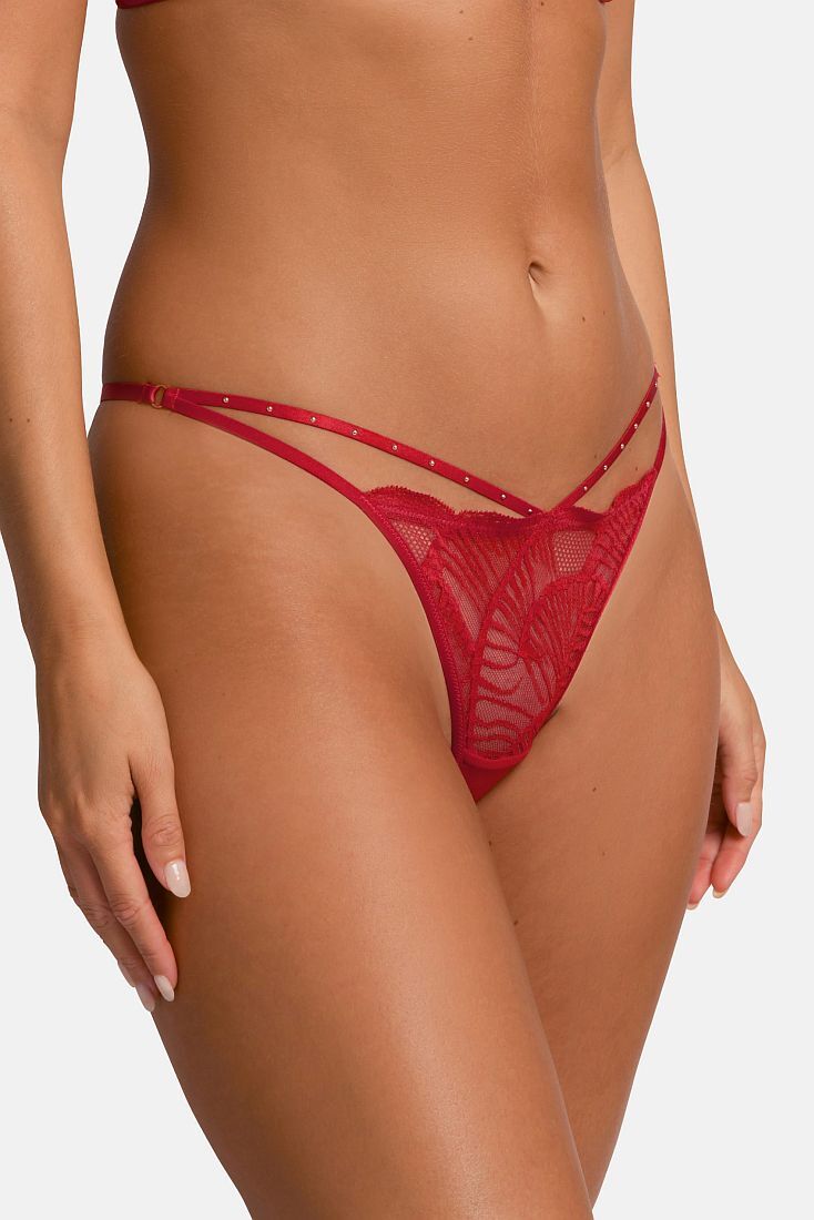 ΓΥΝΑΙΚΕΙΟ ΣΛΙΠ STRING ΜΕ ΔΑΝΤΕΛΑ ΣΧΕΔΙΟ ΜΕ ΚΟΡΔΟΝΙΑ & STRASS - ADELINA