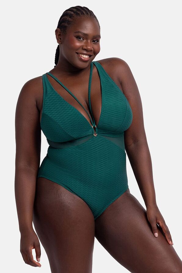 ONEPIECE BODYSHAPING SWIMSUIT CUP B-E PLAIN WITH TEXTURED FABRIC & HIGH BACK-BATI SHAPING